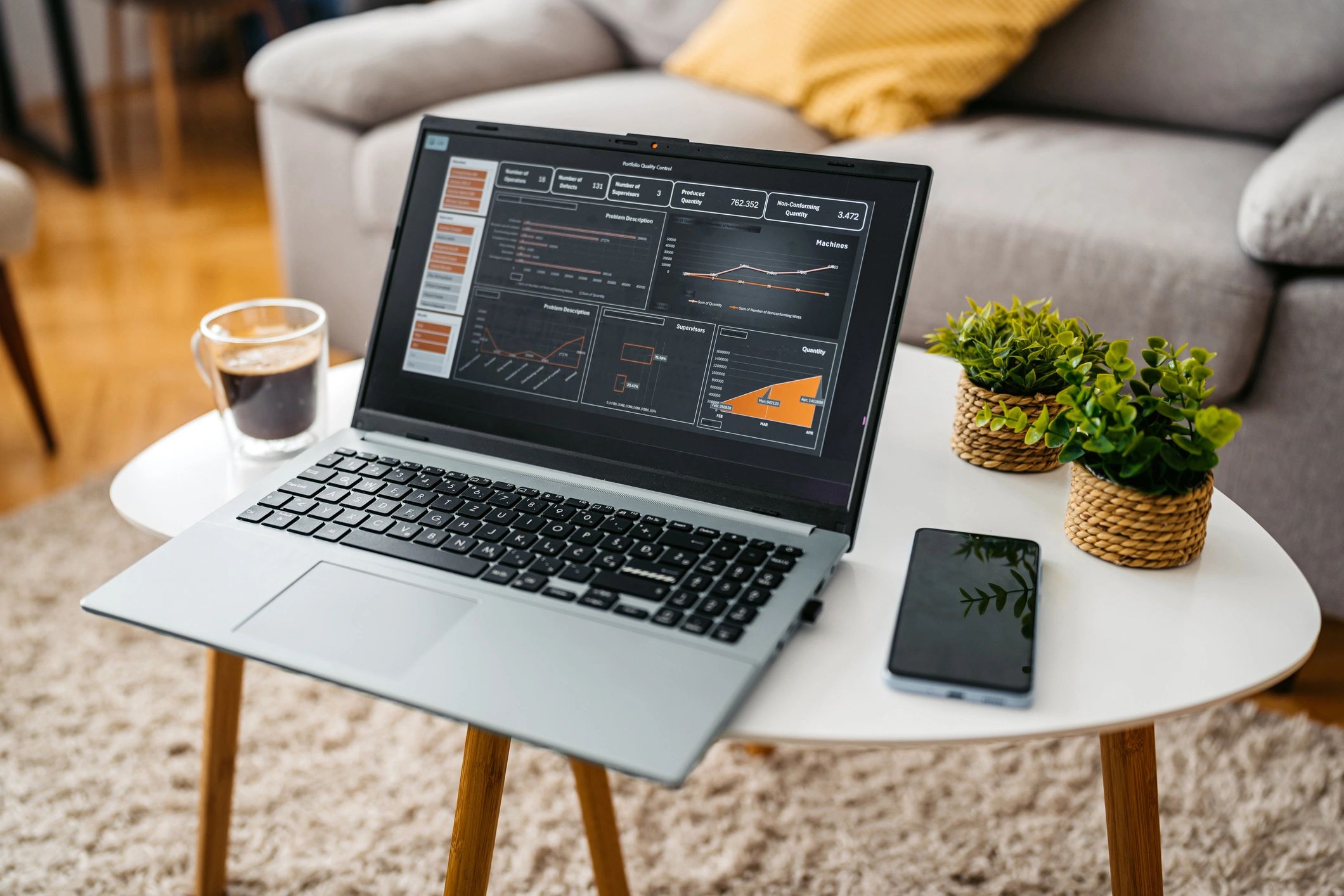 Analytics on a laptop representing measurable outcomes